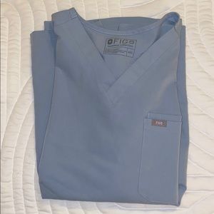 Figs scrub top in light blue (not ceil)